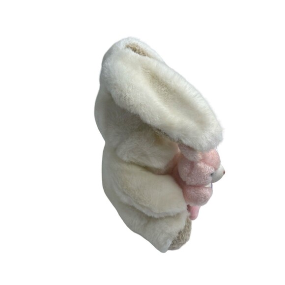 VTG Chosun Momma & Baby Plush White Bunny Rabbit Holding Pink Baby Bunny Toy - Picture 3 of 14